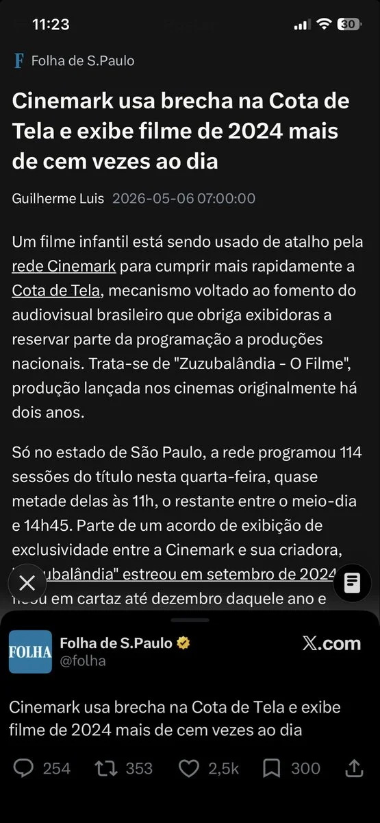 Cota de tela no cinema brasileiro: a brecha usada pela Cinemark e o debate sobre a lei